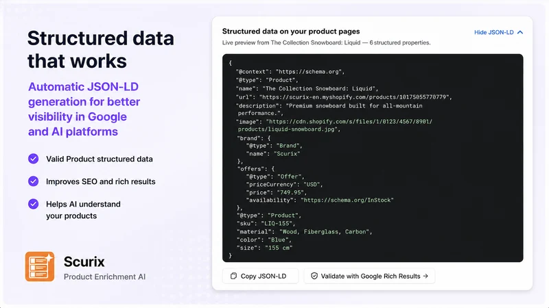 Scurix Product Enrichment AI