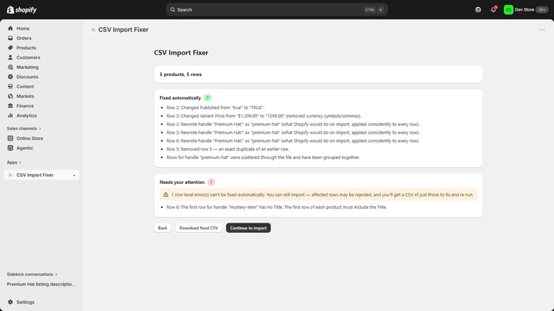 MerchantCSV: CSV Import Fixer