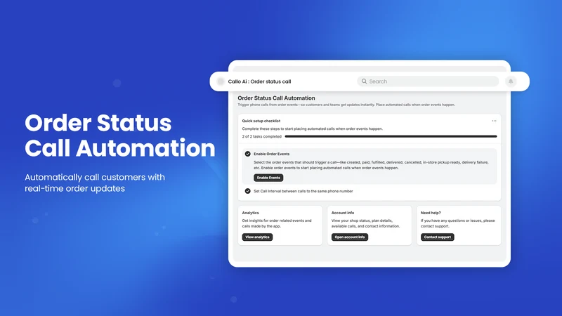 Callo AI Order Status Call