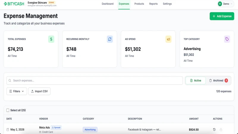 BityCash Expense Tracker