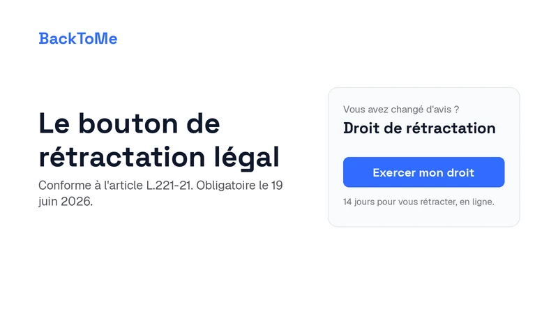 BackToMe : rétractation UE