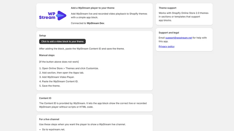WpStream Video Player