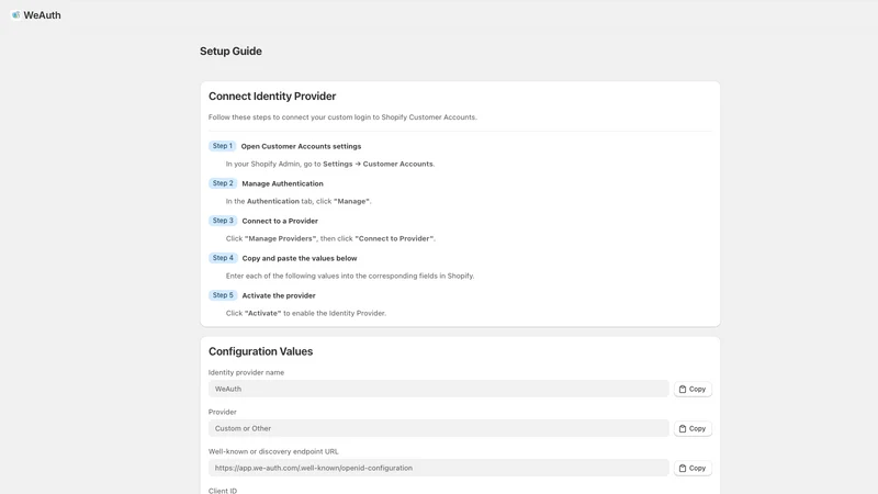 WeAuth – SMS OTP Login