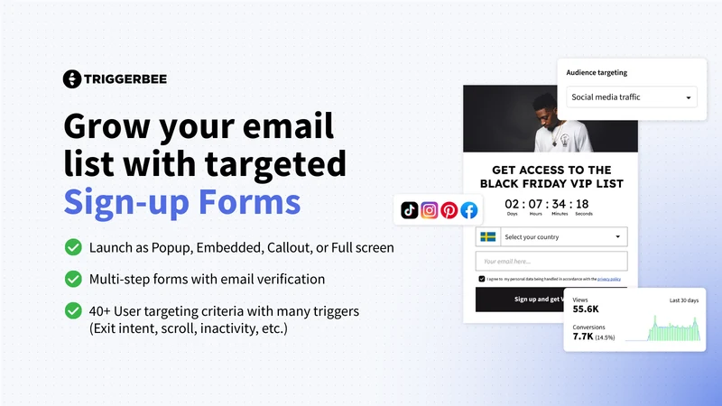 Triggerbee Popups, Quiz, Forms