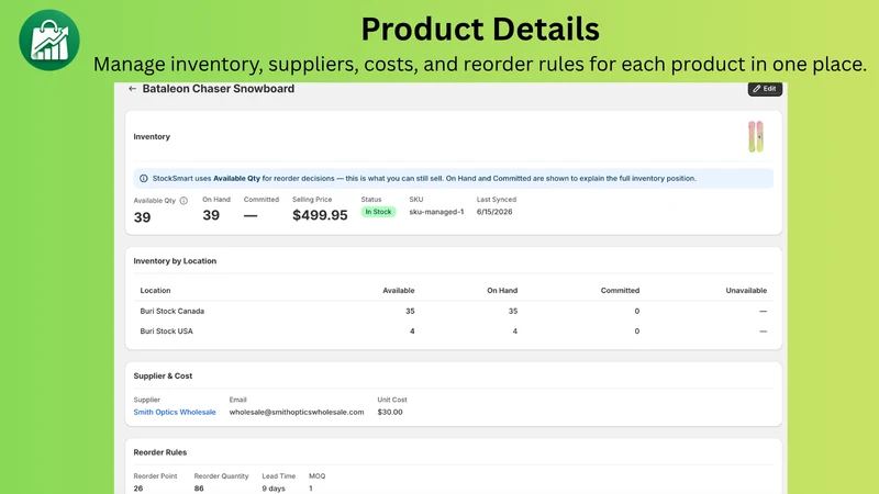 StockSmart Inventory Planner