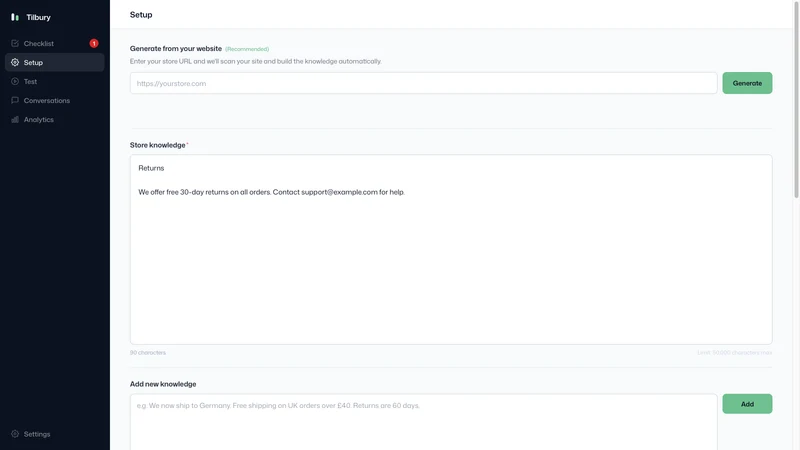 Tilbury: AI Customer Support