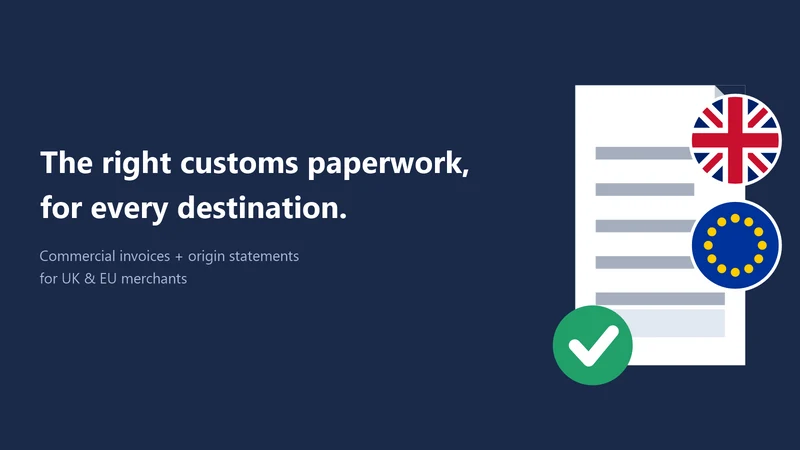 Origo: EU/UK Customs & Invoice