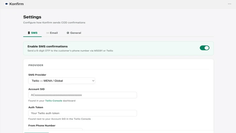 Konfirm COD Order Confirmation