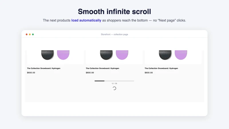 Merch ‑ Infinite Scroll