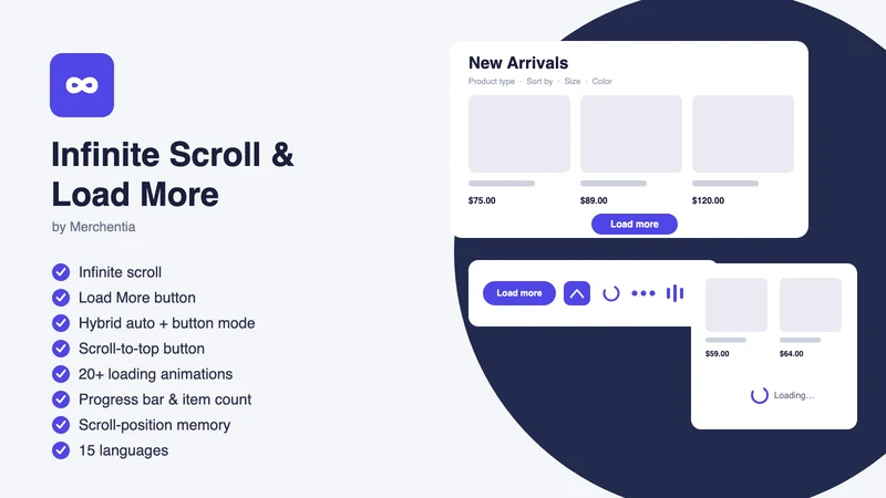 Merch ‑ Infinite Scroll