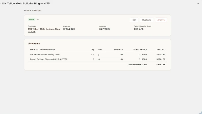 Forge: Jewelry Production ERP