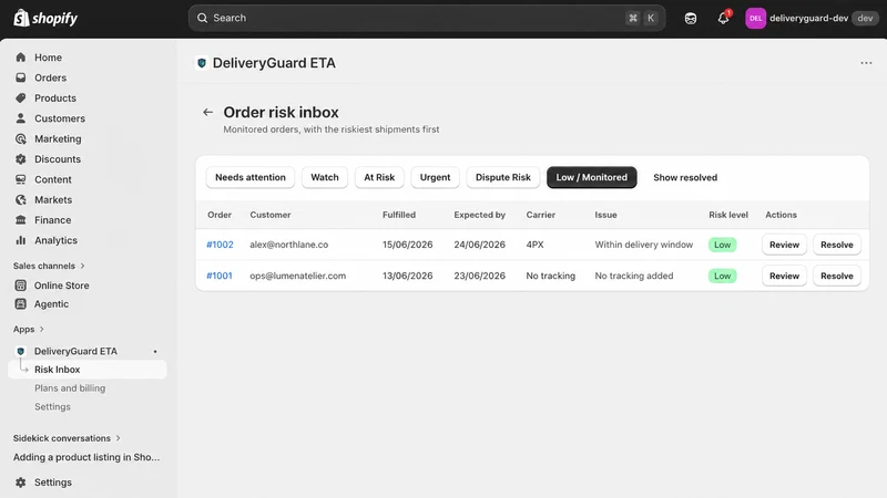 DeliveryGuard ETA