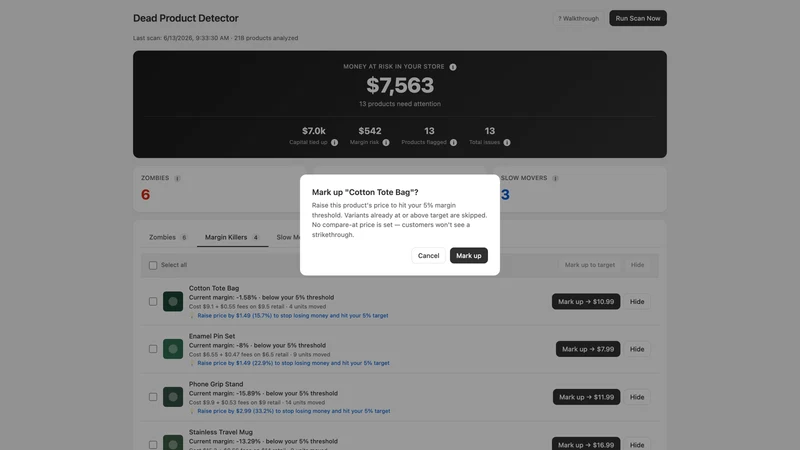 Dead Product Detector