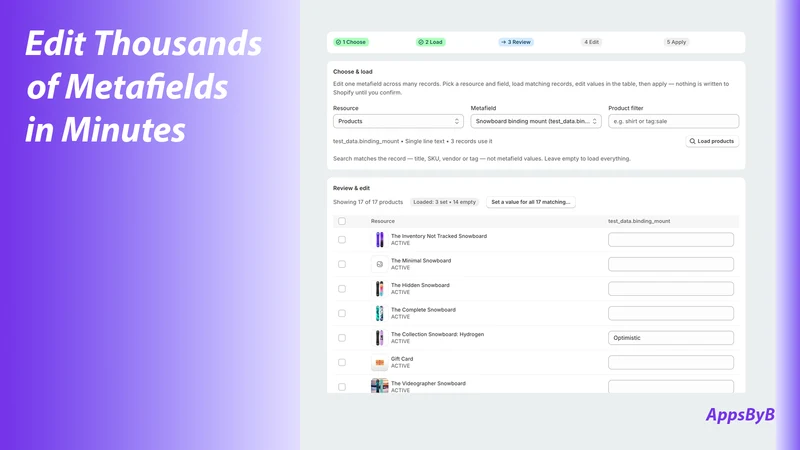 AppsByB: Metafields