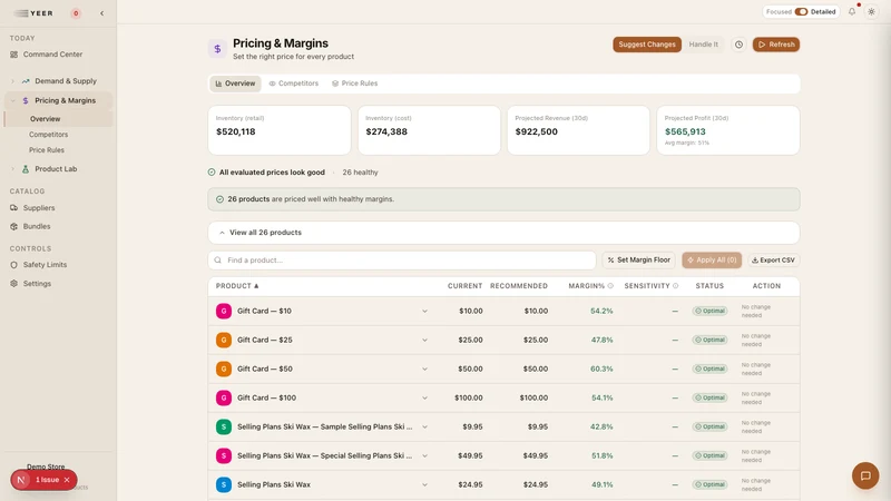 Yeer: AI Pricing & Inventory