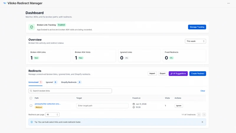 404/301 Redirects by Viloko