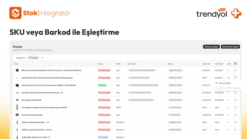 Stok Entegratör