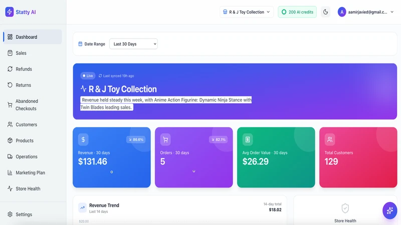 Statty AI CEO Power Dashboard