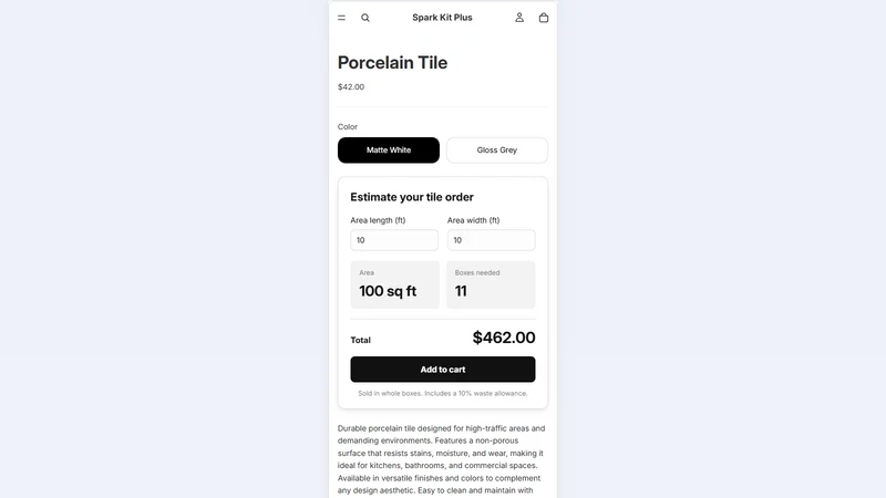Spark Kit: Price Calculator