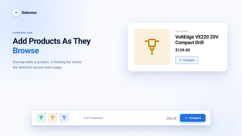 Sidewise Product Comparison