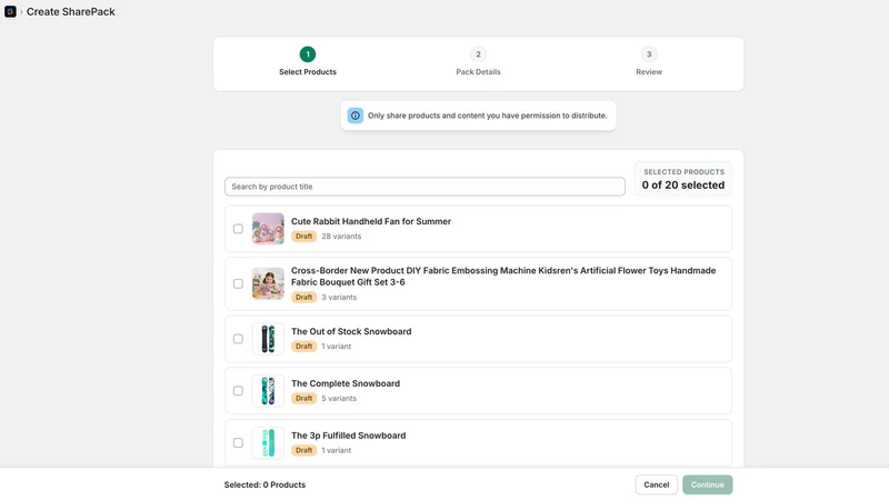 SharePack: Product Packs
