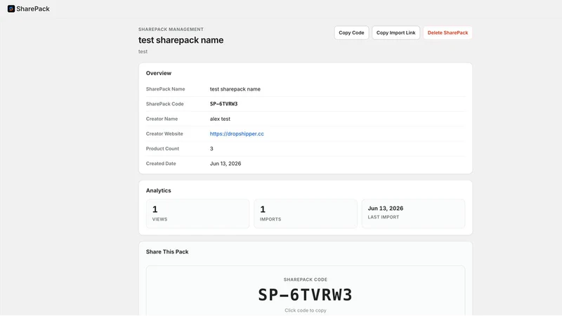 SharePack: Product Packs