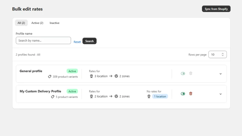 Pify Shipping Rates