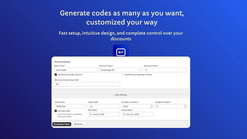 GenCodeAI ‑ Bulk Discount Code
