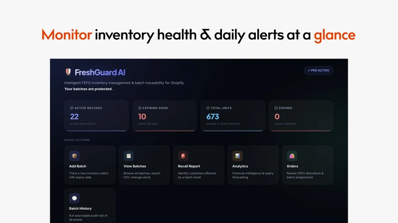 FreshGuard AI: FEFO Expiry