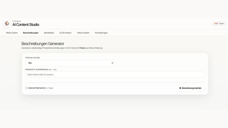 VISIQUE AI Content Studio