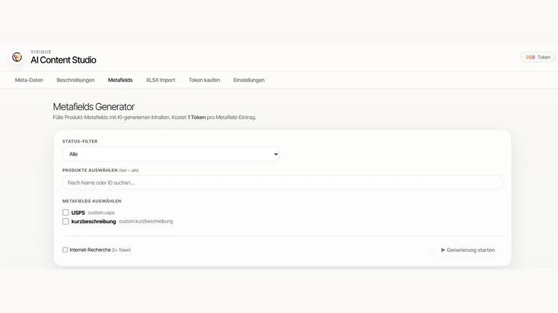 VISIQUE AI Content Studio