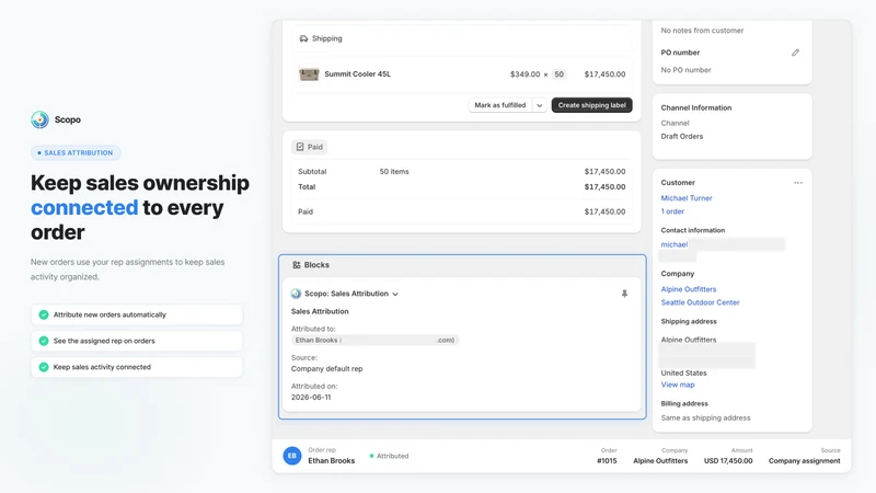 Sales Rep portal B2B Scopo