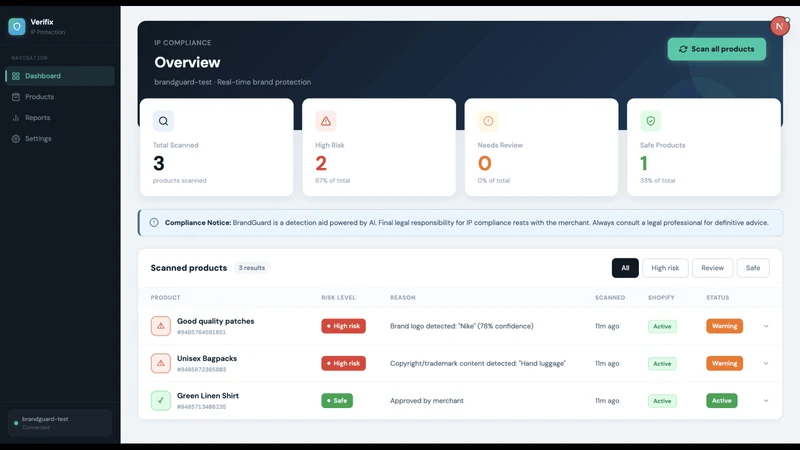 Verifix ‑ Protection Scanner