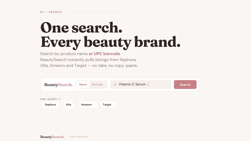 BeautySearch ‑ Source Products