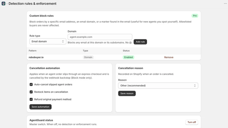 AgentBlock: AI Order Guard