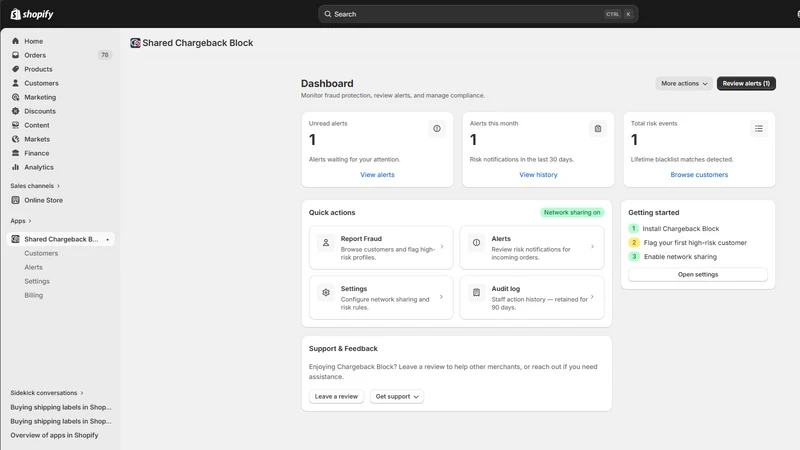 Veritag Chargeback Sharedblock