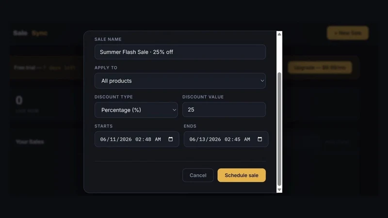 SaleSync — Sale Scheduler
