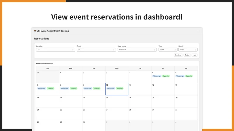 UR: Event Appointment Booking
