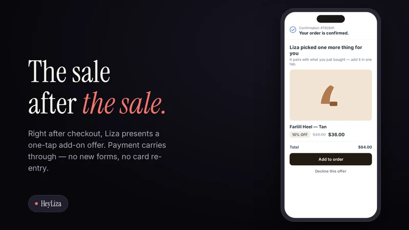 HeyLiza ‑ AI Sales + Upsell