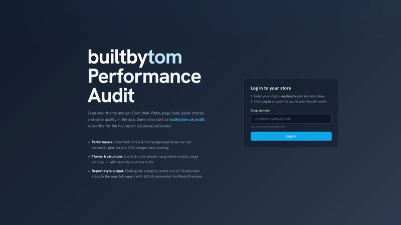 BuiltByTom: Performance Audit
