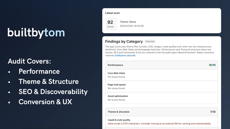BuiltByTom: Performance Audit