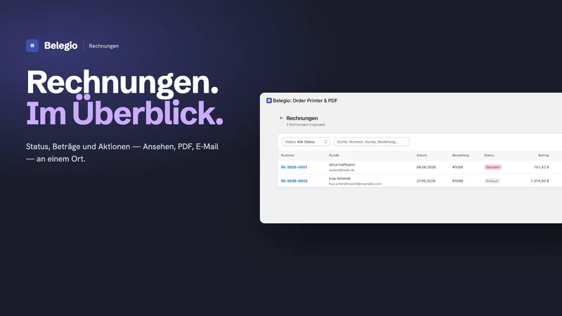 Order Printer, PDF & E‑Invoice