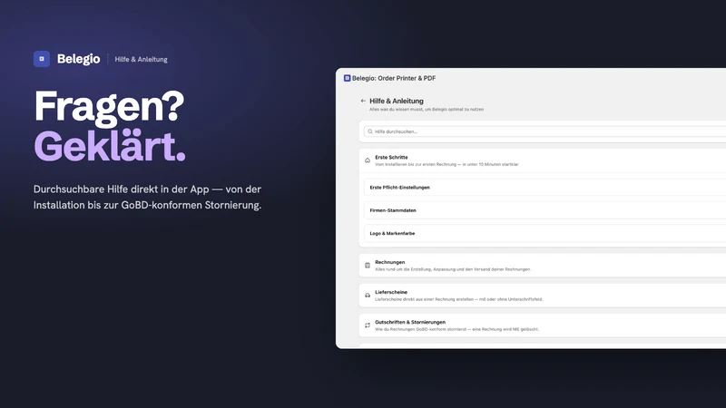 Order Printer, PDF & E‑Invoice