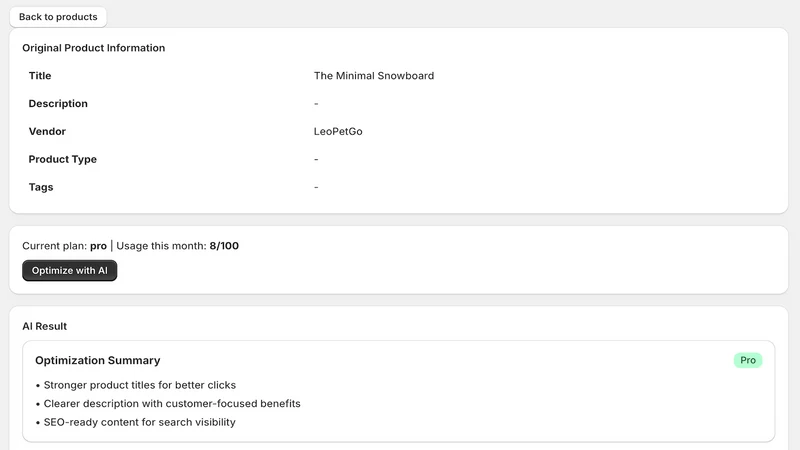 AI Product Optimizer