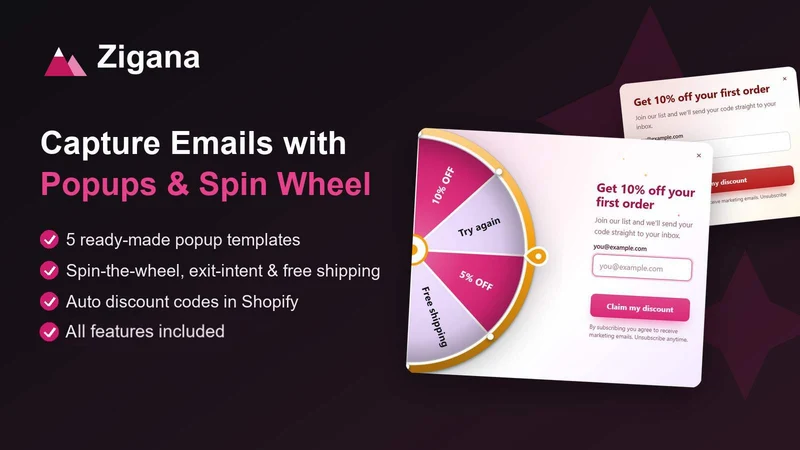 Email Popups & Wheel Spin