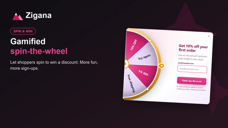 Email Popups & Wheel Spin