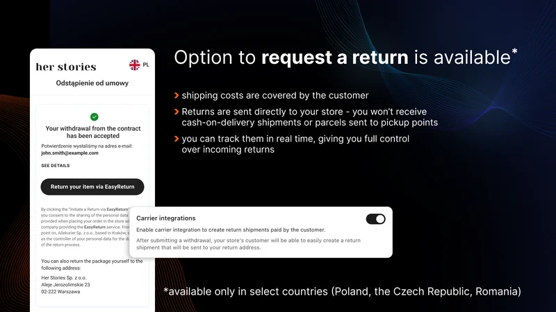 Withdrawal Button ‑ EasyReturn