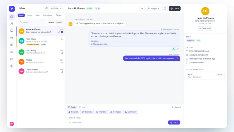askVela – Chat & AI Support