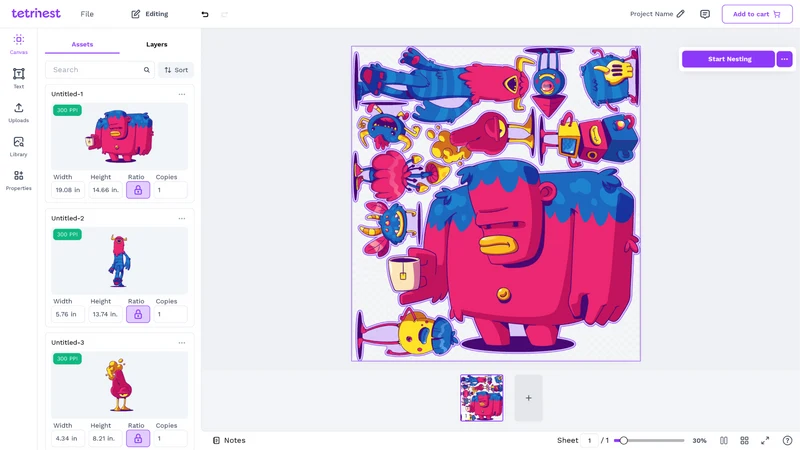 Tetrinest: Gang Sheet Builder