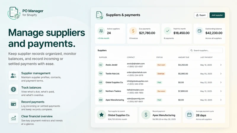 SupplyFlow ‑ Purchase Orders